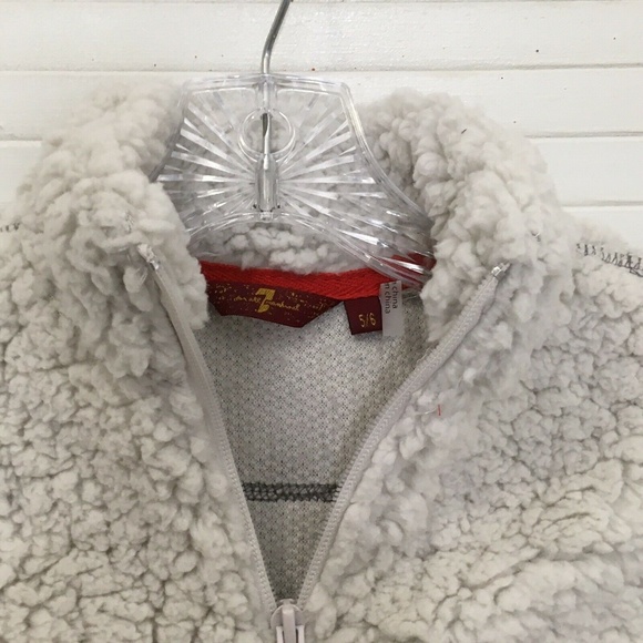 7 For All Mankind Sherpa Fleece Sweater Jacket 5/6 - Picture 4 of 8